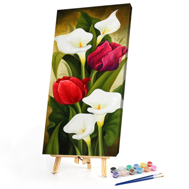 Tulips and Calla Lilies Oil Paint By Numbers DIY Home Decoration Gift Wall Art