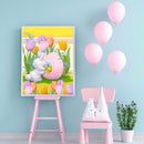 Easter Bunny Oil Paint By Numbers Kits Canvas Picture Wall Art DIY Craft Colo