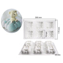 6 Cavity Square Cloud Shaped Silicone Bakeware Mold DIY Mousse Jelly Moulds
