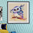11CT Full Cross Stitch Cute Owl Stamped DIY Cotton Thread Needlework Animal Art