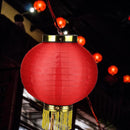 10 inch Foldable Round Cloth Lantern Waterproof Festival Lanterns with Tassel
