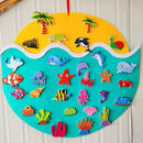 Children DIY Felt Animal Tree Handmade Montessori Educational Toys (Ocean) Newly