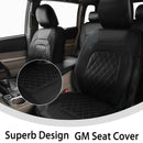 Black Leather 5-Sits Car Seat Covers Front Rear Full Interior Cushion 9Pcs
