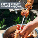 Grilling Skewers Set BBQ Sticks Metal BBQ Skewers Stainless Steel BBQ Skewers