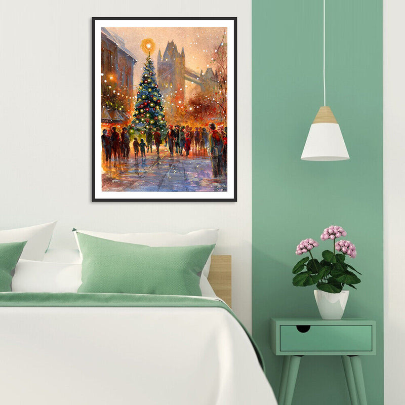 DIY Digital Picture Christmas Tree Frameless Oil Painting By Number Handicraft
