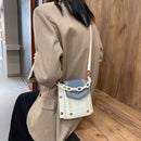 Fashion Hit Color PU Messenger Bag Women Acrylic Chain Totes Lady Shoulder Pouch