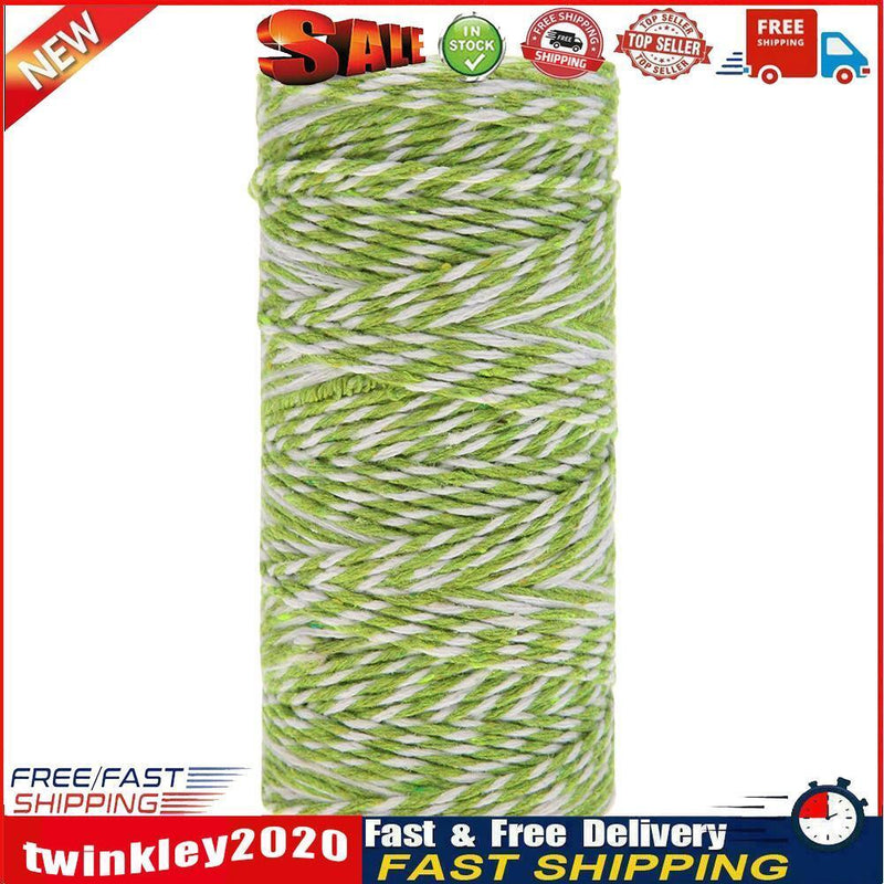 1 Roll 100 Meters 2Ply Cotton Twine DIY Weaving Handmade Craft Rope (Green Newly