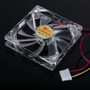 LED Light CPU Cooling Fan Computer PC Clear Case Quad 12CM Heatsink Red Newly