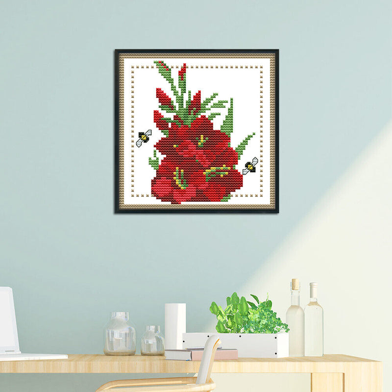 12 Months Flower DIY Cross Stitch 11CT Printed Embroidery (H430 August)
