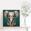 DIY Music Elephant Animal Full Embroidery Stamped 11CT Cross Stitch Kits Decor