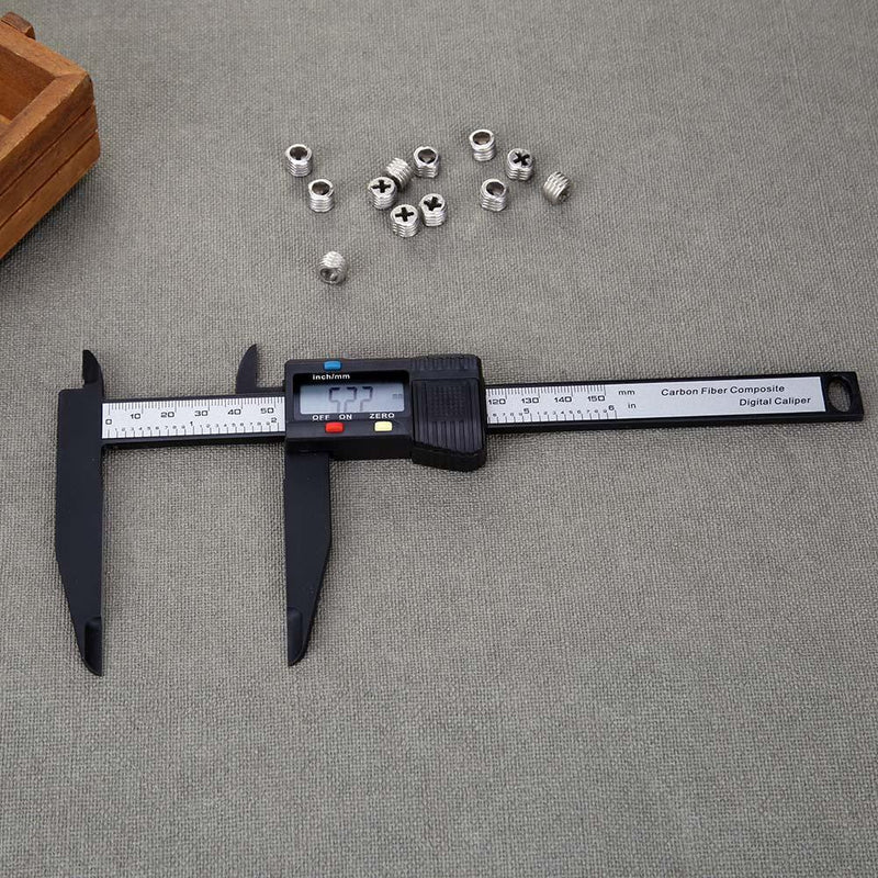 150mm 6 inch LCD Digital Electronic Carbon Fiber Vernier Calipers Measuring