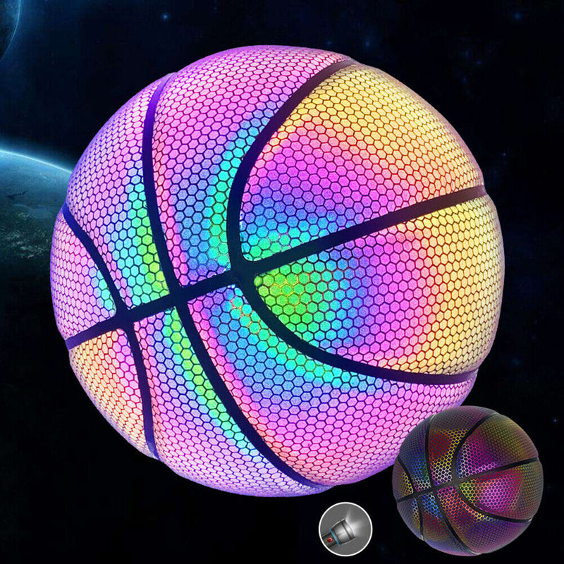 Luminous Basketball Bright Reflective Night Game Street PU Glowing Basketball
