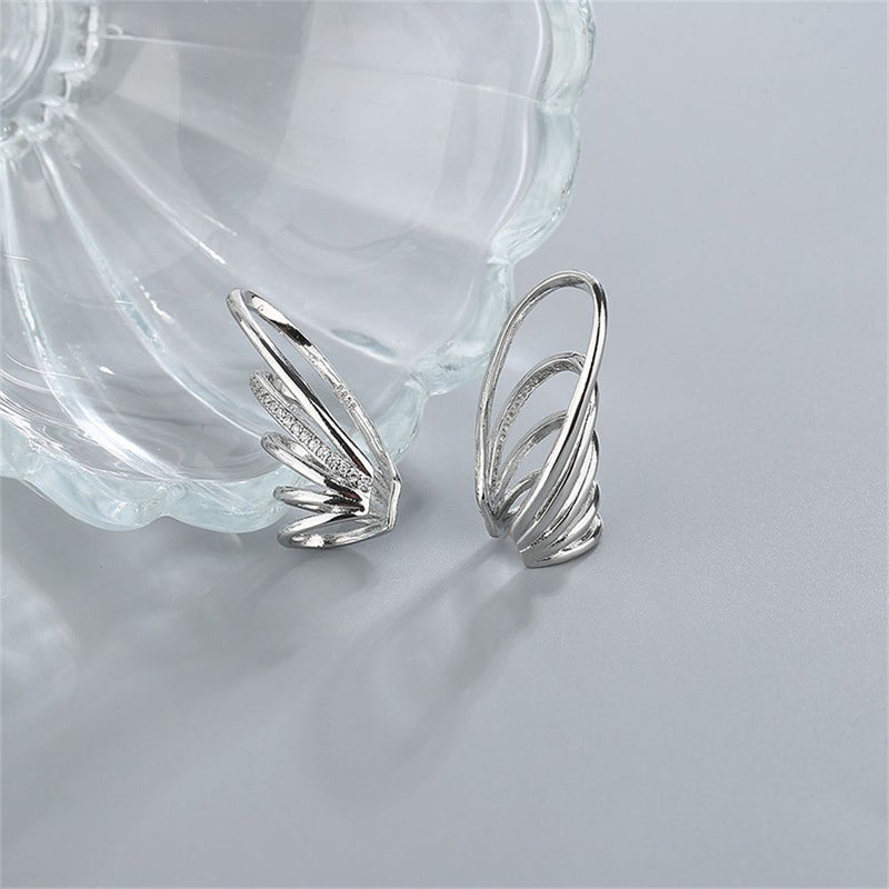 Zircon Sparkling Wedding Angel Wings Without Piercing Ear Cuff Ear Clip