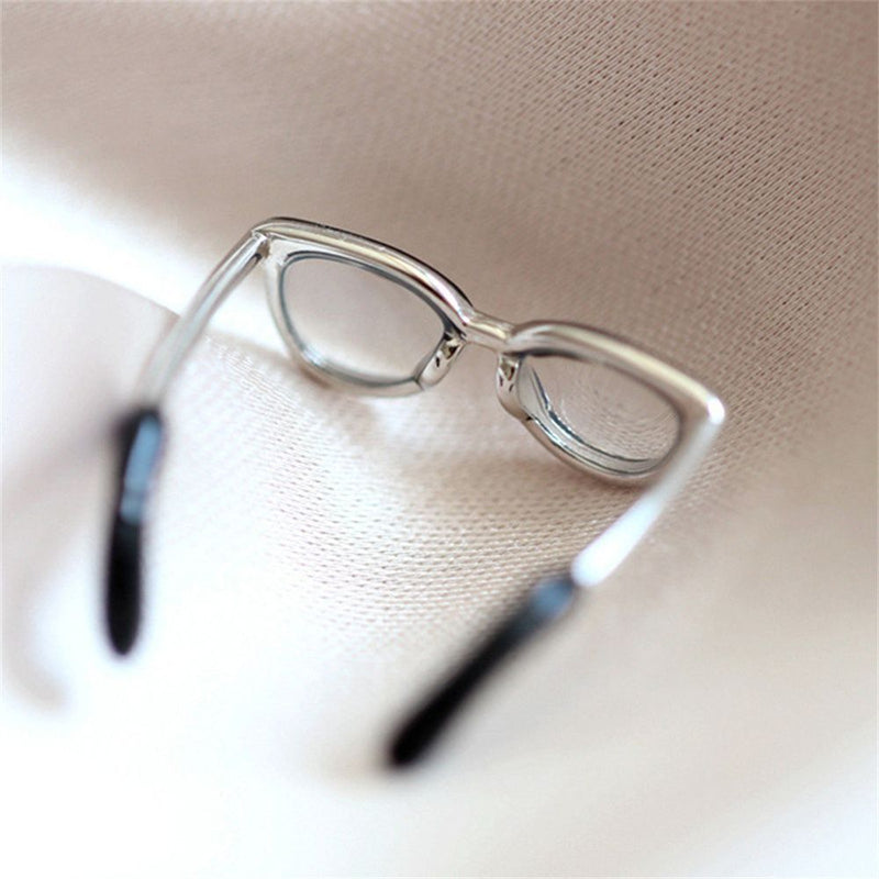 Women Girls Minimalist Jewelry Bohemian Finger Ring Cute Glasses Ring