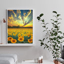 5D DIY Diamond Painting Sunflowers Full Round Drill Canvas Wall Drawing Mos