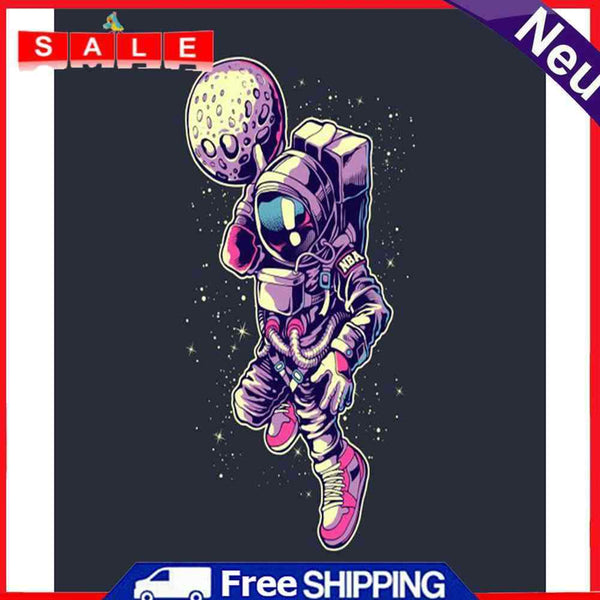 5D DIY Cartoon Astronaut Full Round Diamond Painting Picture Kits Wall Art Craft