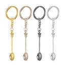 Glitter with Salts Teaspoon Pendant Mini Crown Necklace Key Ring Spoon Keychain