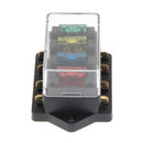 4 Way Circuit Standard Blade Disaster Box Block Holder 12V/24V + Fuse