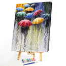 Painting By Numbers DIY Raining Street Hand Painted Canvas Oil Art Picture