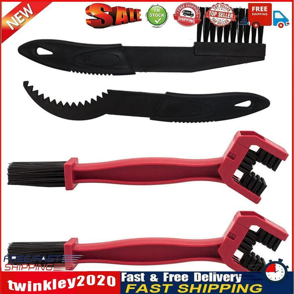 4pcs Bicycle Cleaning Kit Chain Cleaner Brushes Scrubber Wash Tool (Red) Newly