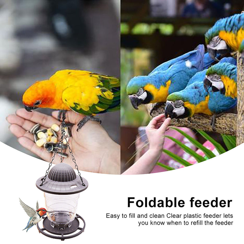 Hummingbird Feeder Foldable Hanging Bird Feeder Tray Garden Decor (Grey)