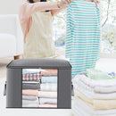 Large Capacity Clothes Storage Bag Foldable Organizer for Comforter (Grey) Newly