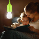 LED Hanging Light Bulb Battery Powered Colorful Pull Cord Bulbs (Green) Newly