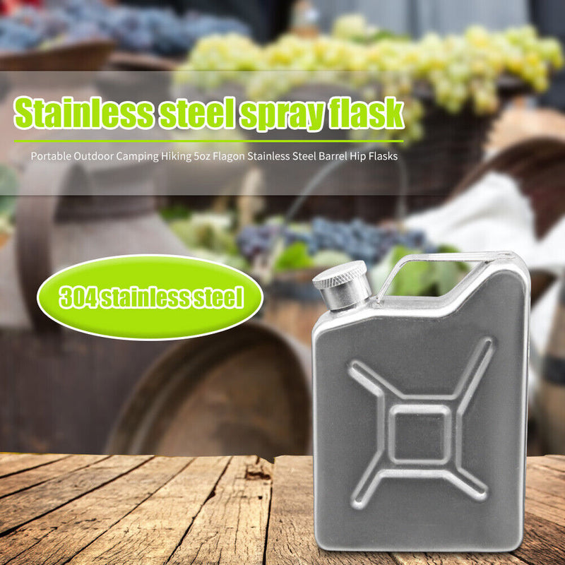 Travel Stainless Steel Barrel Small Hip Flasks Outdoor Camping Hiking 5oz F