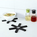 Black Foldable Non-slip Heat Resistant Pad Trivet Pan Kitchen Mat Holder T9F6