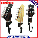 3pcs Retro Guitar Head Hooks Wall Mounted Clothes Hat Sundries Hanger Home Decor
