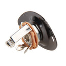 Electric Bass Guitar Jack 1/4 Output Input Socket with Oval Plate (Black)