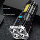LED Outdoor USB Rechargeable Flashlight Strong Camping Hiking Fishing COB Torch