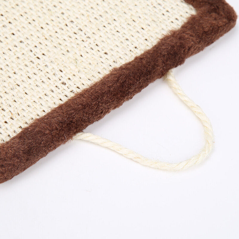 Pet Fish Sisal Cat Furniture Carpet Protector Scratch Mat Toys (Brown)