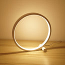 LED Table Lamp Round Acrylic Desk Lamp Circular Bedside Night Light (White)