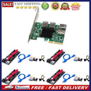 Computer USB 3.0 PCI-E 1 to 4 Riser+4xPCI-E 16X Extender+4xPCI-E 1X Adapter Kit