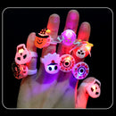 LED Bat Finger Rings Plastic Halloween Skeleton Finger Rings Cute for Kids Gifts