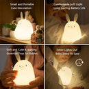 Decompression USB Rechargeable 7 Colors Night Light Cute Silicone Rabbit Shaped