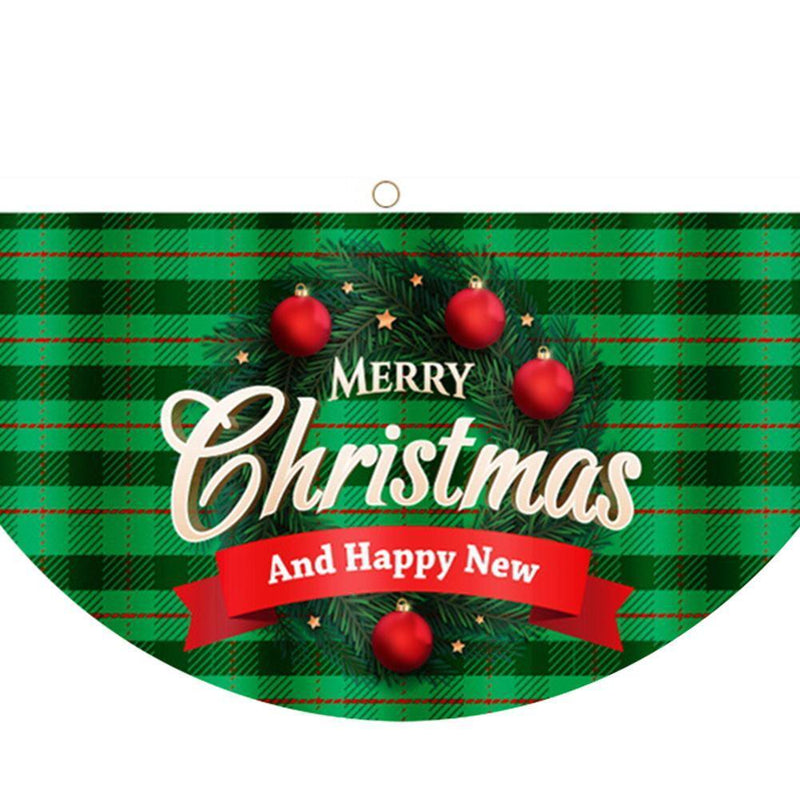 Christmas Half Fan Flag Fan-shaped Bunting Outdoor Xmas Decoration Gift (Wreath)