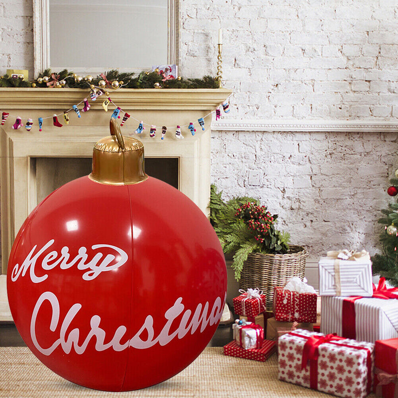 60cm Inflatable Christmas Balloon w/Pump Printed Ornament (Merry Christmas)