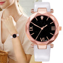 Casual Women Roman Numerals Starry Sky Dial Dress Wristwatch Fashion PU Leather