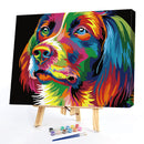 Painting By Numbers DIY Distracted Color Dog Hand Painted Artwork Picture