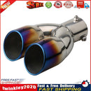 Car Dual Exhaust Tip Rolled Edge Slant Cut 2.5 inch Inlet (Burnt Blue) Newly