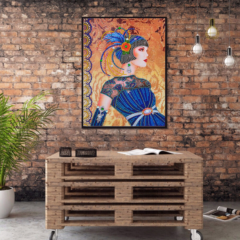 DIY Part Drill Special-shaped Diamond Painting Elegant Lady Mosaic (Y035)