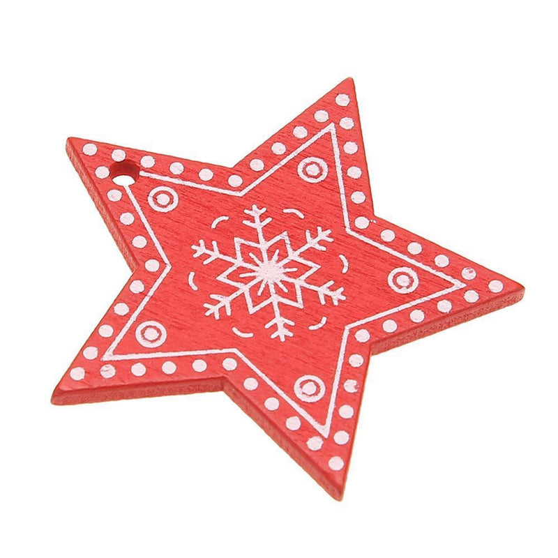 occasionitop décoration sapin de Noël, 5 cm, bois, à accrocher, 10 pièces g