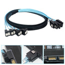 7P SATA 3.0 Mini SAS Cable 6Gbps 4 SATA to 4 SATA Data Cable for SSD (0.5m)