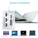 3 Ports 3.0 USB HUB Combo Mini Portable USB Splitter High W3 Speed Reader J3S2