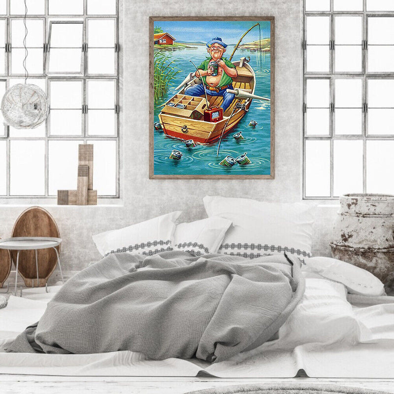 40X50cm Angler Pattern Frameless Picture Oil Paint By Numbers Painted Picture