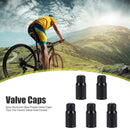 5pcs Aluminum Bike Presta Valve Caps Tire French Valve Dust Covers (Black)