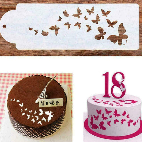 Butterfly Cake Spray Template Stencil Coffee Powder Z3F9 V3O6 Spray Decor G5G9