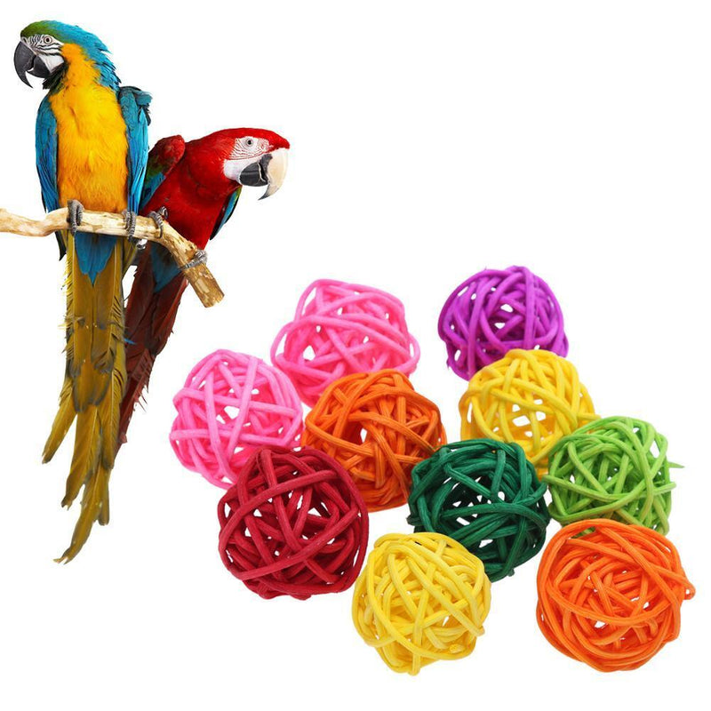 20pcs Bird Chewing Rattan Ball Parrot Funny Toys Pet Supplies Cage Decor